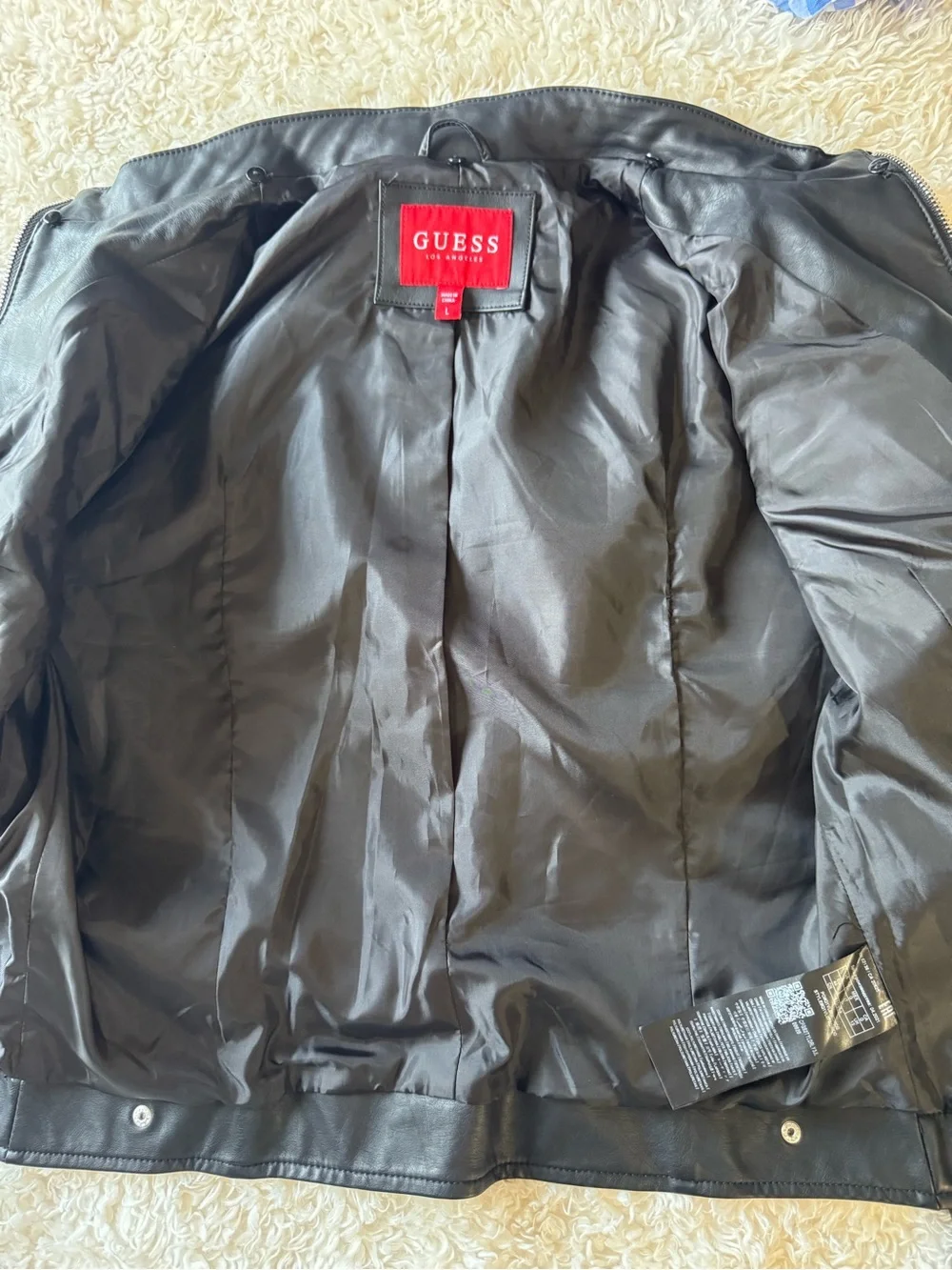 Guess black faux